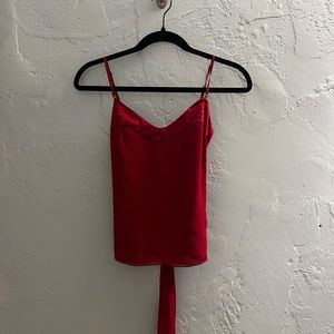 Blood red silk Armani exchange top
